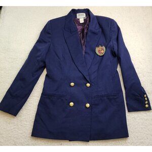 Vintage Hugo Buscati Milano Rowing Jacket 6 Navy Women Preppy Old Money Cricket